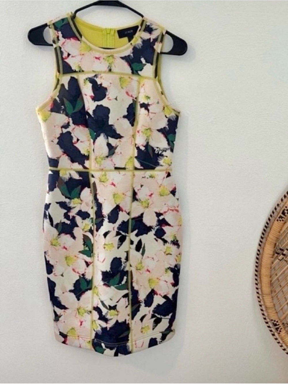 J. Crew floral print neoprene material sheath pencil dress size 2